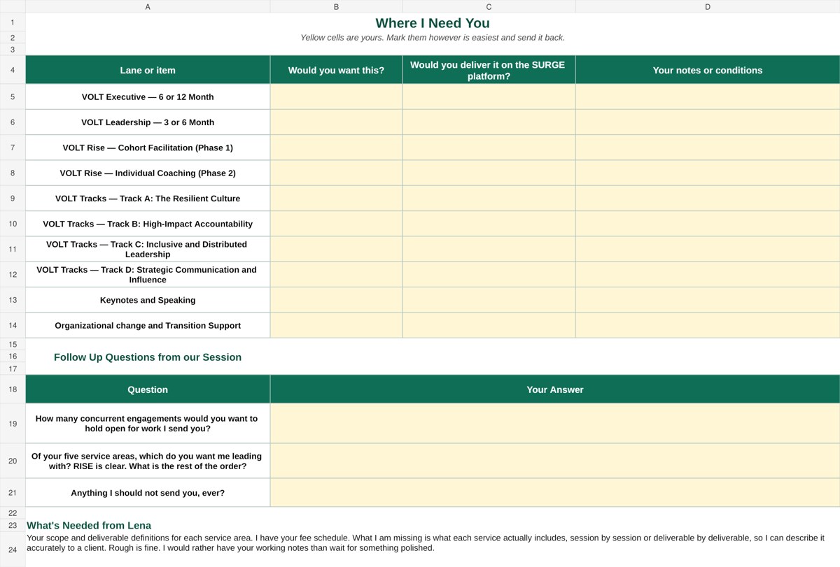 Preview of Lena input tab in the VOLT workbook